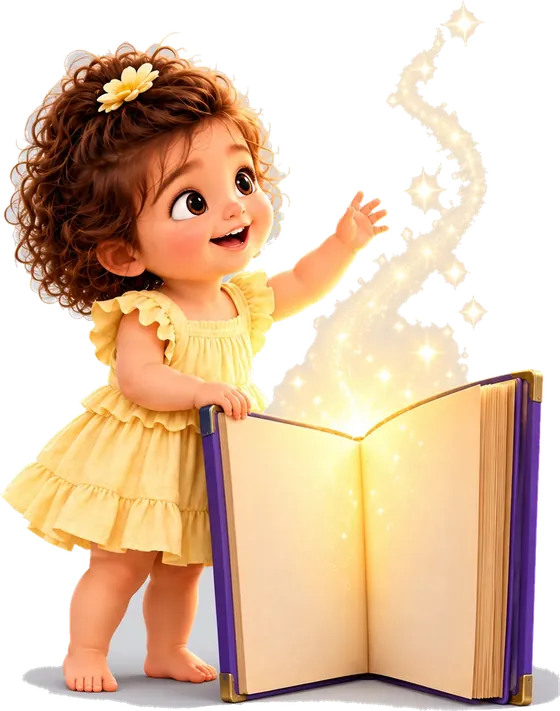 Annamaria opening the glowing Magic Book